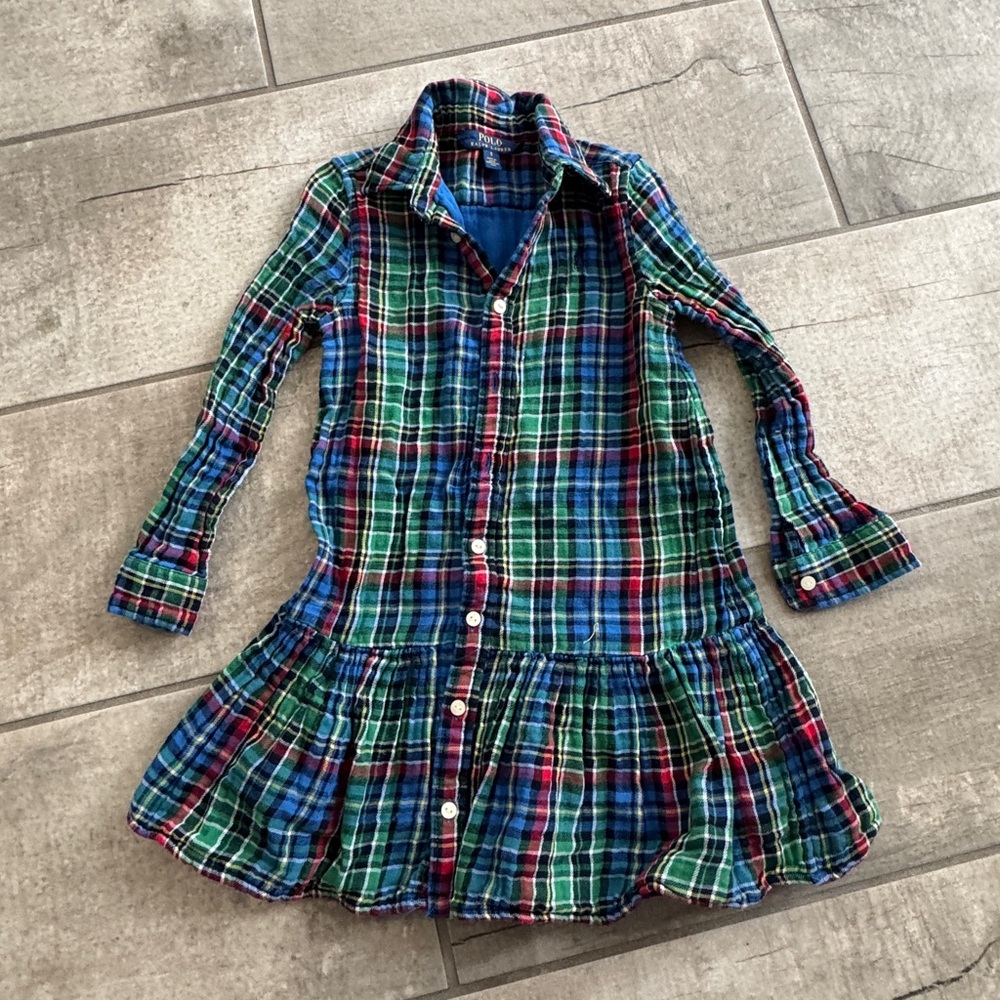 Polo Ralph Lauren Multicolor Plaid Shirt Dress size 5